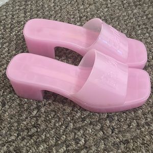 Pink jelly mules - Barbie collection F21, size W 7
